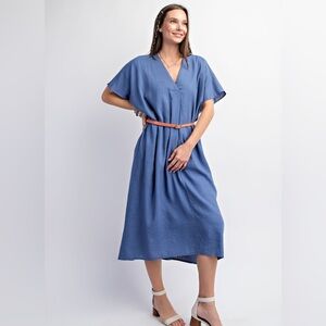 Easel Short Sleeve Maxi Kaftan Dress